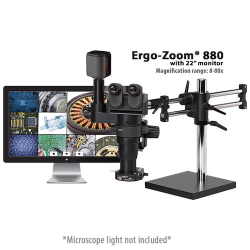 Ergo-Zoom® 880 – 6MP Hybrid HDMI/USB Digital Trinocular on Ball Bearing Base with 22" LED Screen - ESD Safe